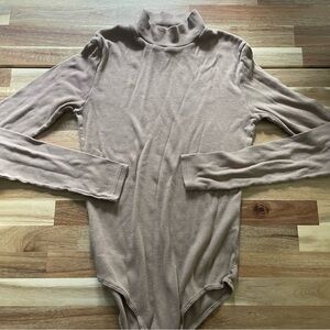 Long Sleeve Tan Bodysuit